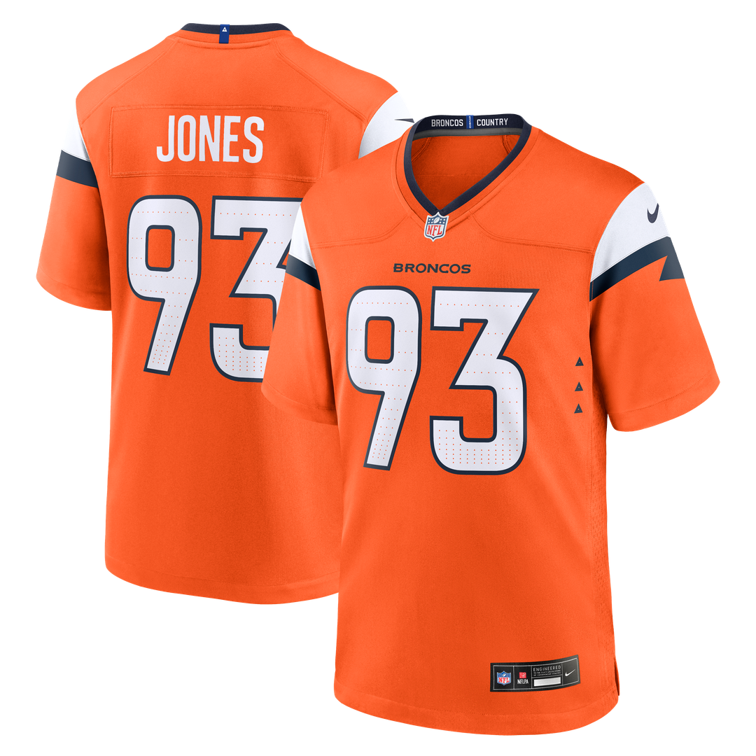D.J. Jones Denver Broncos Team Game Jersey - Orange