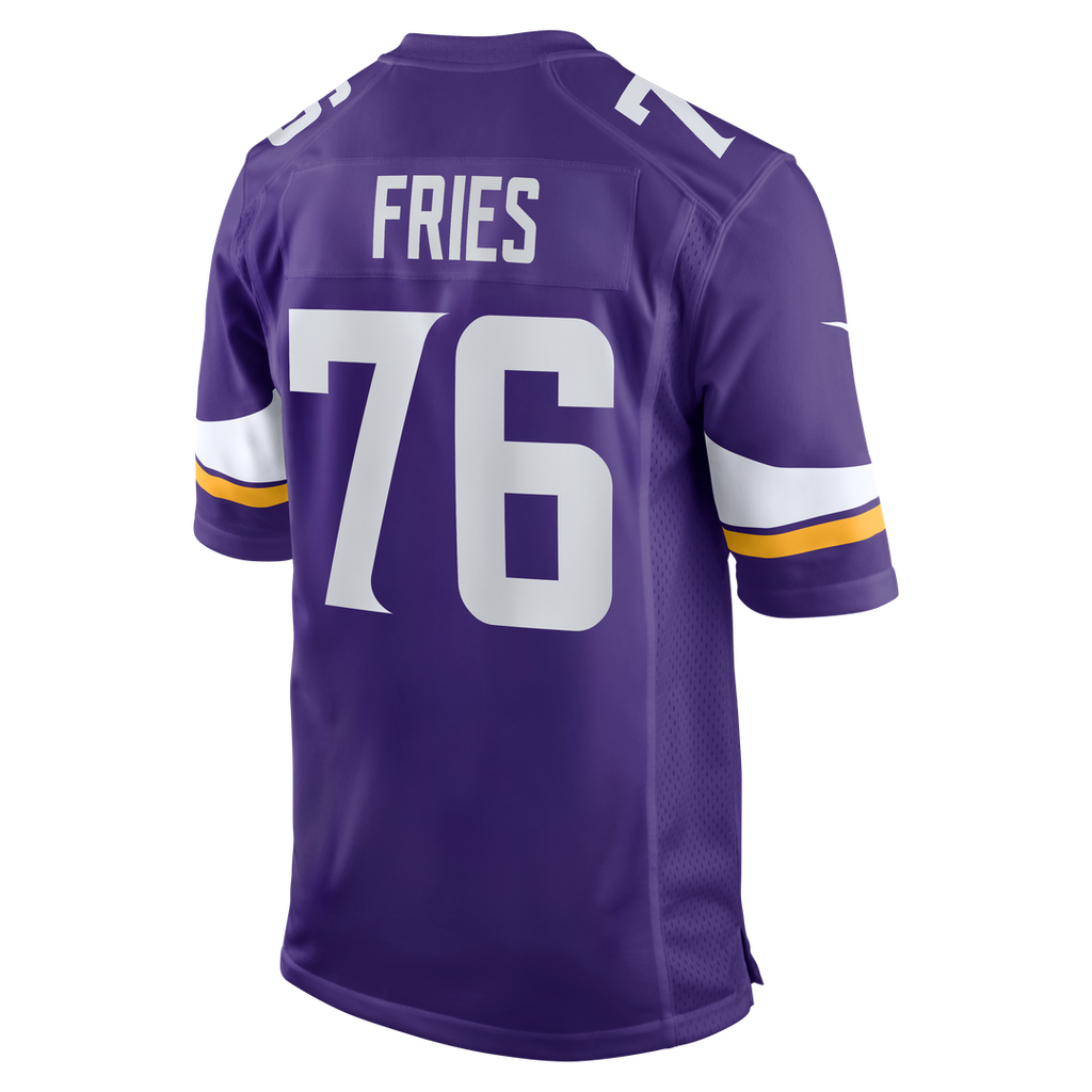 Will Fries Minnesota Vikings Team Game Jersey - Purple
