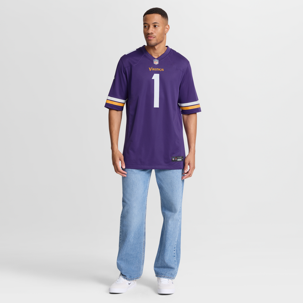 Number 1 Groom Minnesota Vikings Game Jersey - Purple