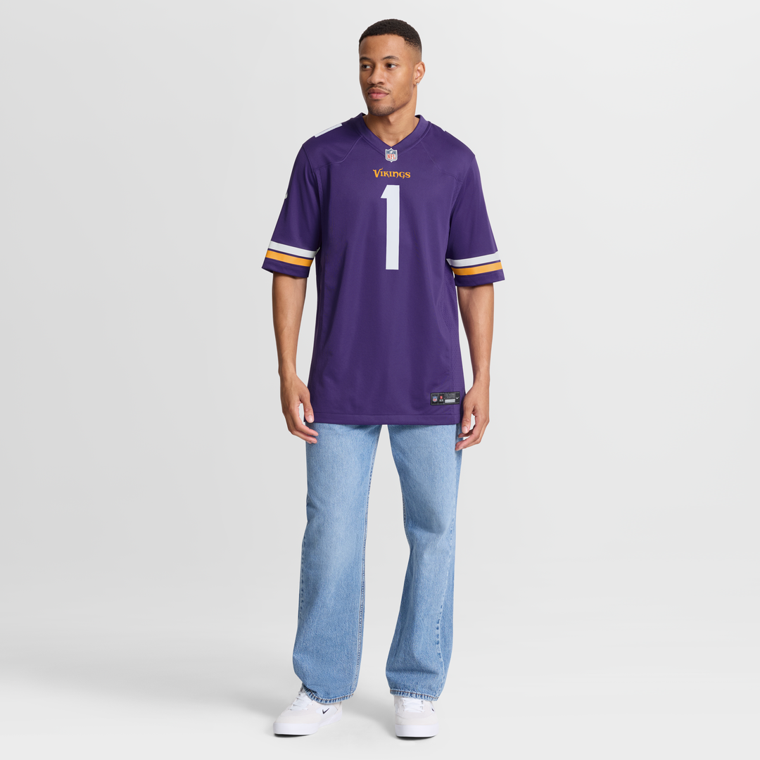 Number 1 Groom Minnesota Vikings Game Jersey - Purple