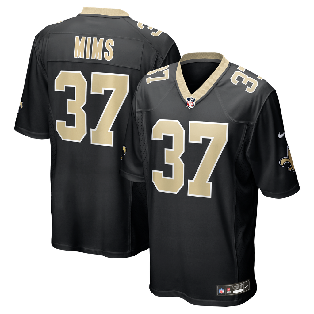 Mims New Orleans Saints Team Game Jersey - Black