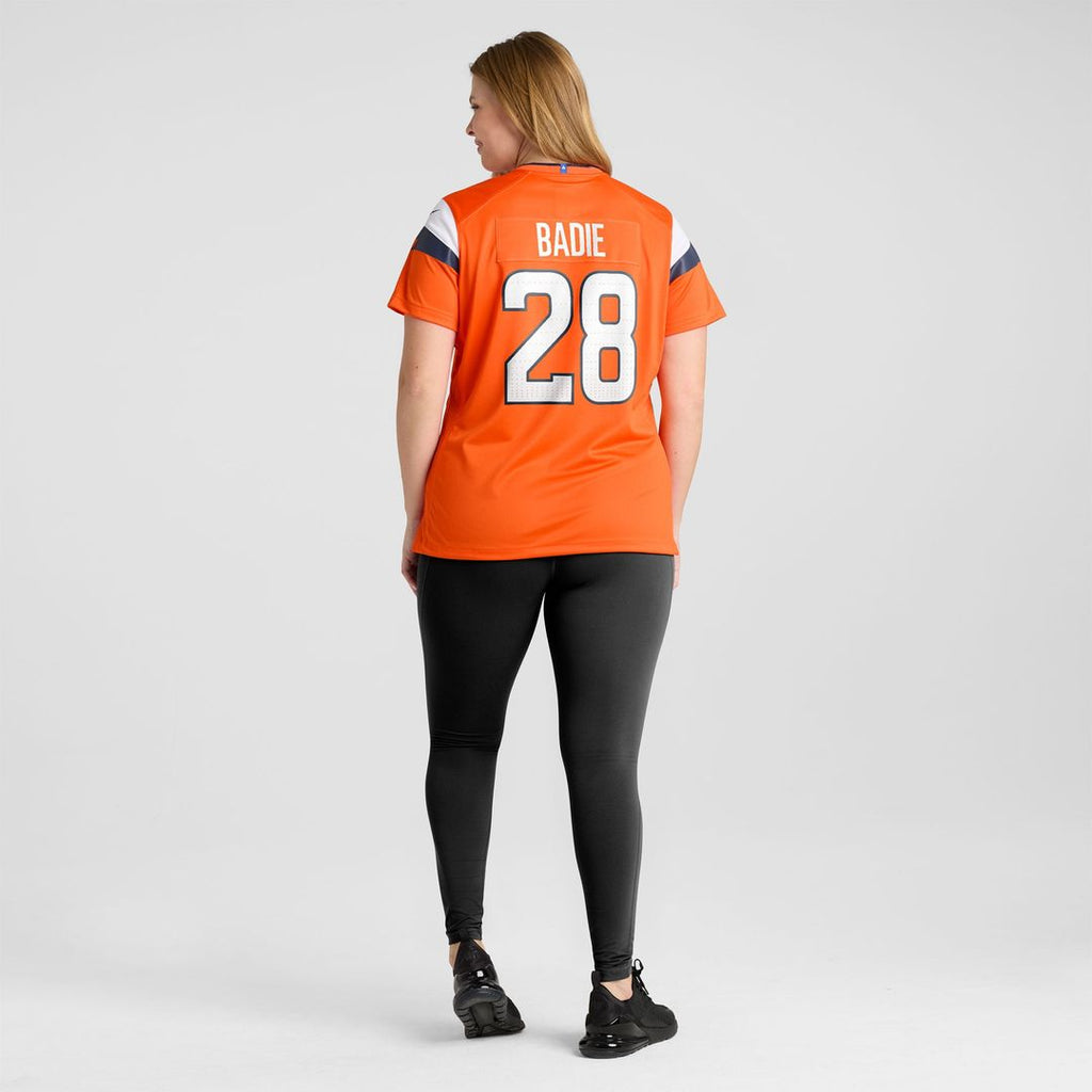 Tyler Badie Denver Broncos Women's Team Game Jersey - Orange