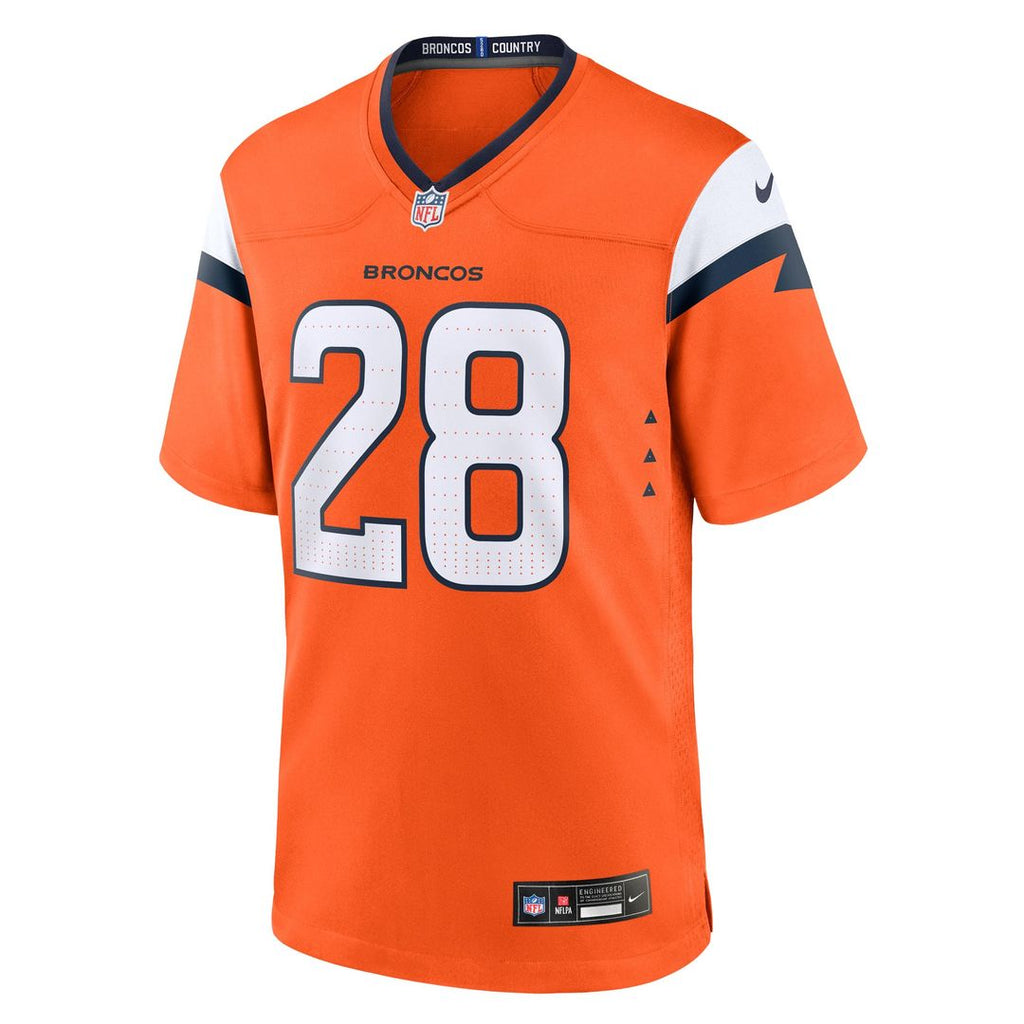 Tyler Badie Denver Broncos Team Game Jersey - Orange