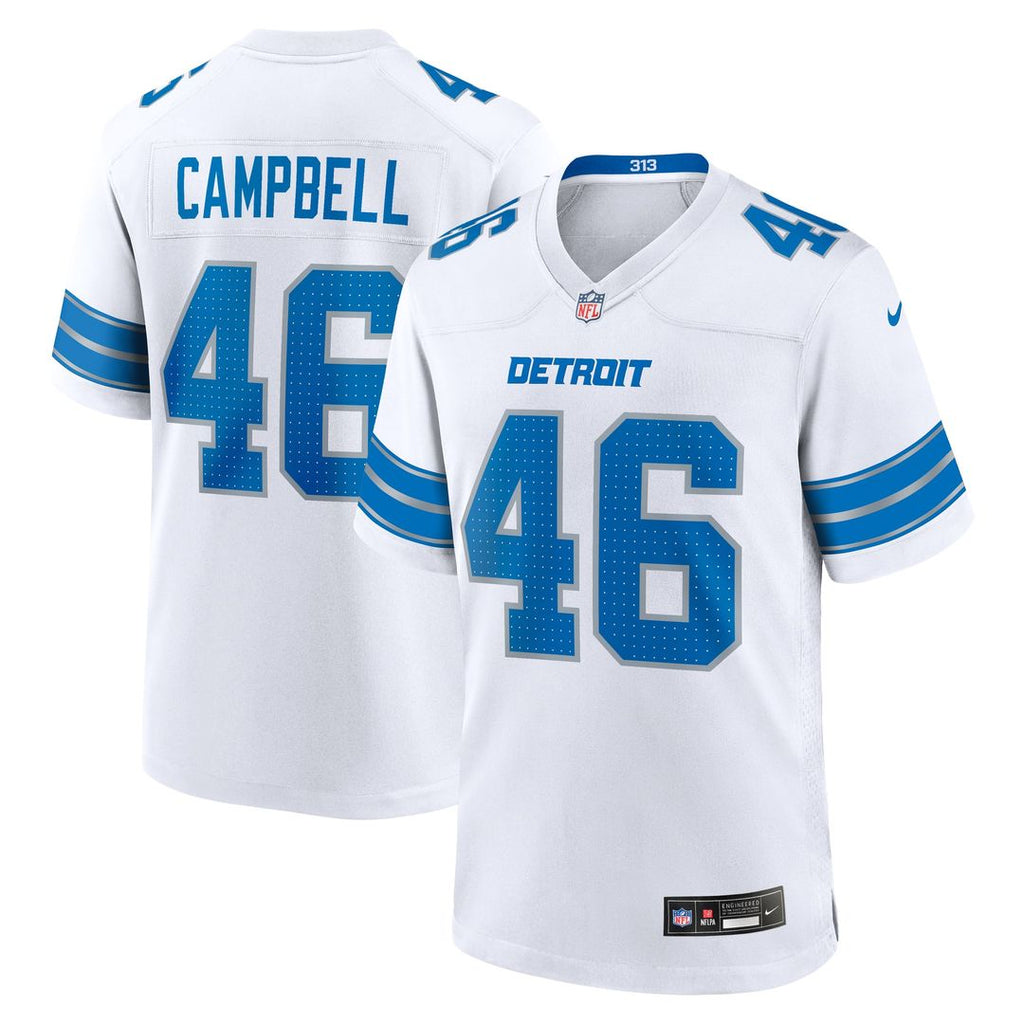 Jack Campbell Detroit Lions White Game Jersey - White