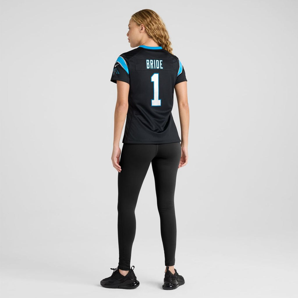 Number 1 Bride Carolina Panthers Women's Game Jersey - Black