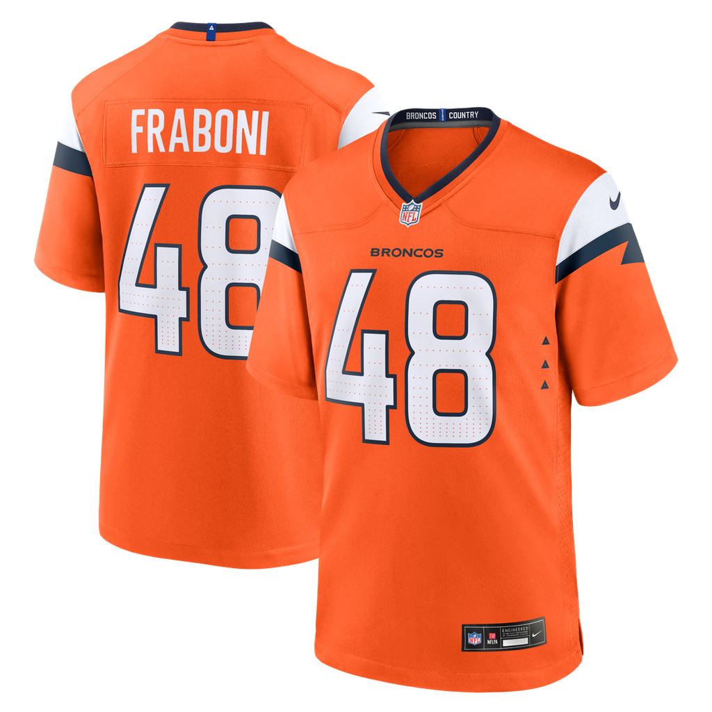 Mitchell Fraboni Denver Broncos Team Game Jersey - Orange