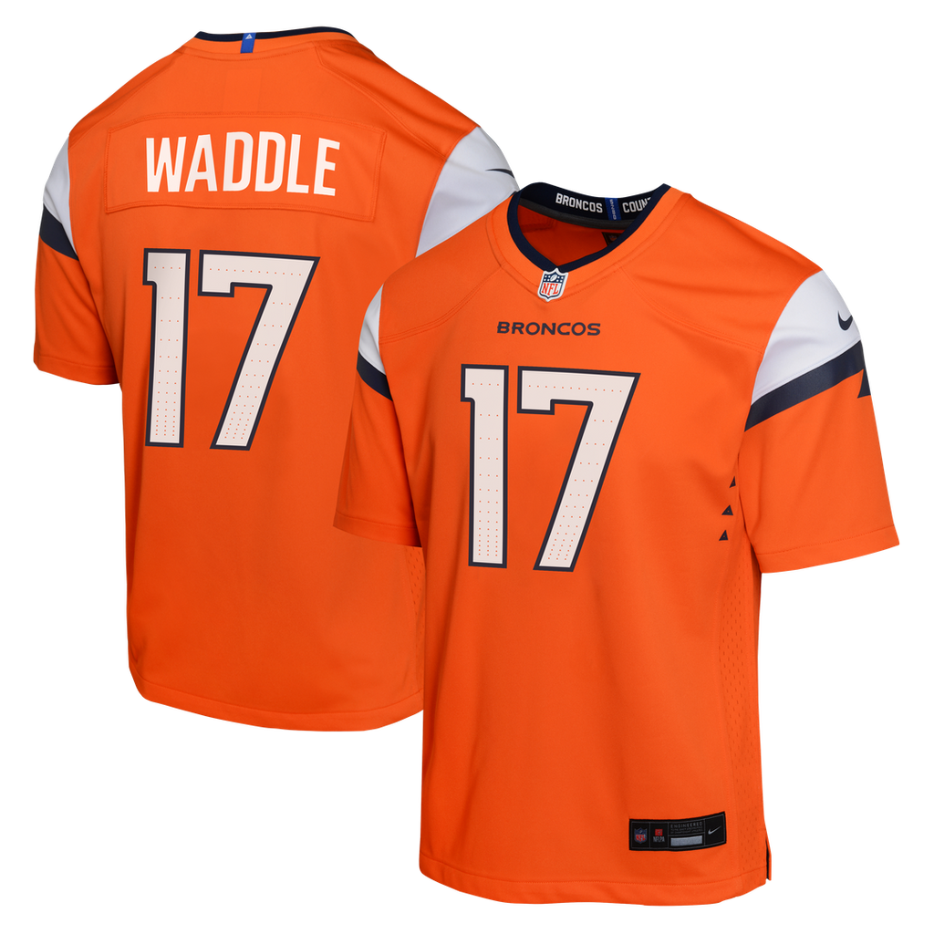 Jaylen Waddle Denver Broncos Youth Game Jersey - Orange
