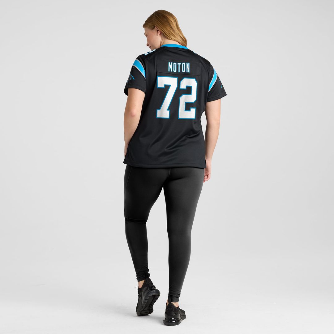 Taylor Moton Carolina Panthers Women's Team Game Jersey - Black
