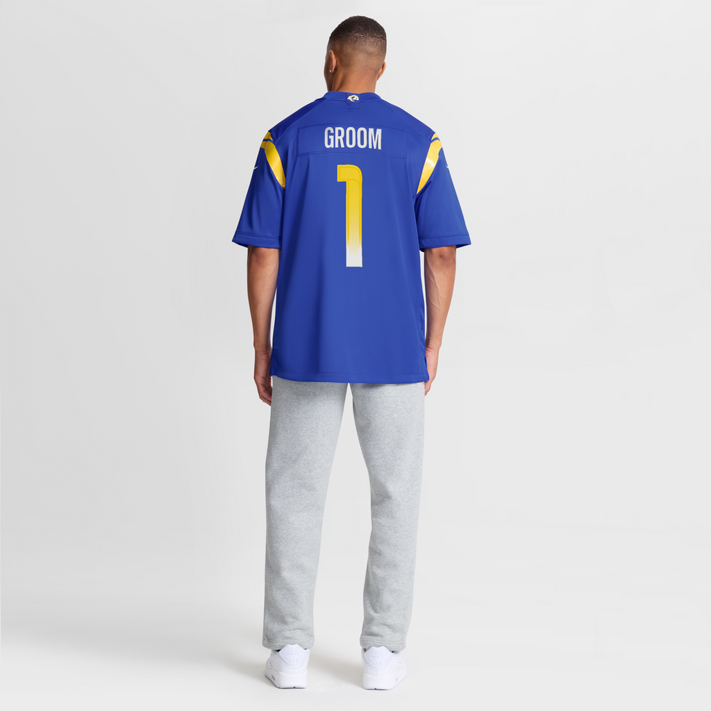 Number 1 Groom Los Angeles Rams Game Jersey - Royal
