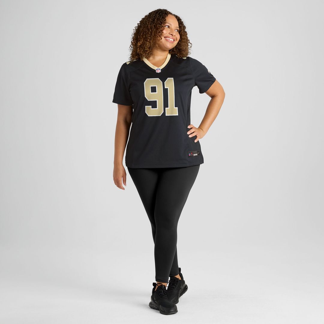 Vernon Broughton New Orleans Saints Women's Team Game Jersey - Black