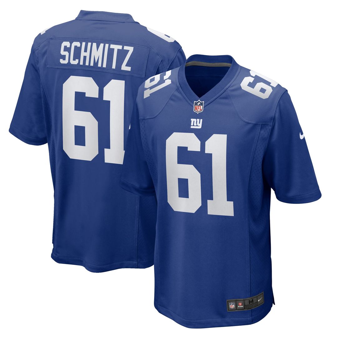 John Michael Schmitz New York Giants Team Game Jersey - Royal
