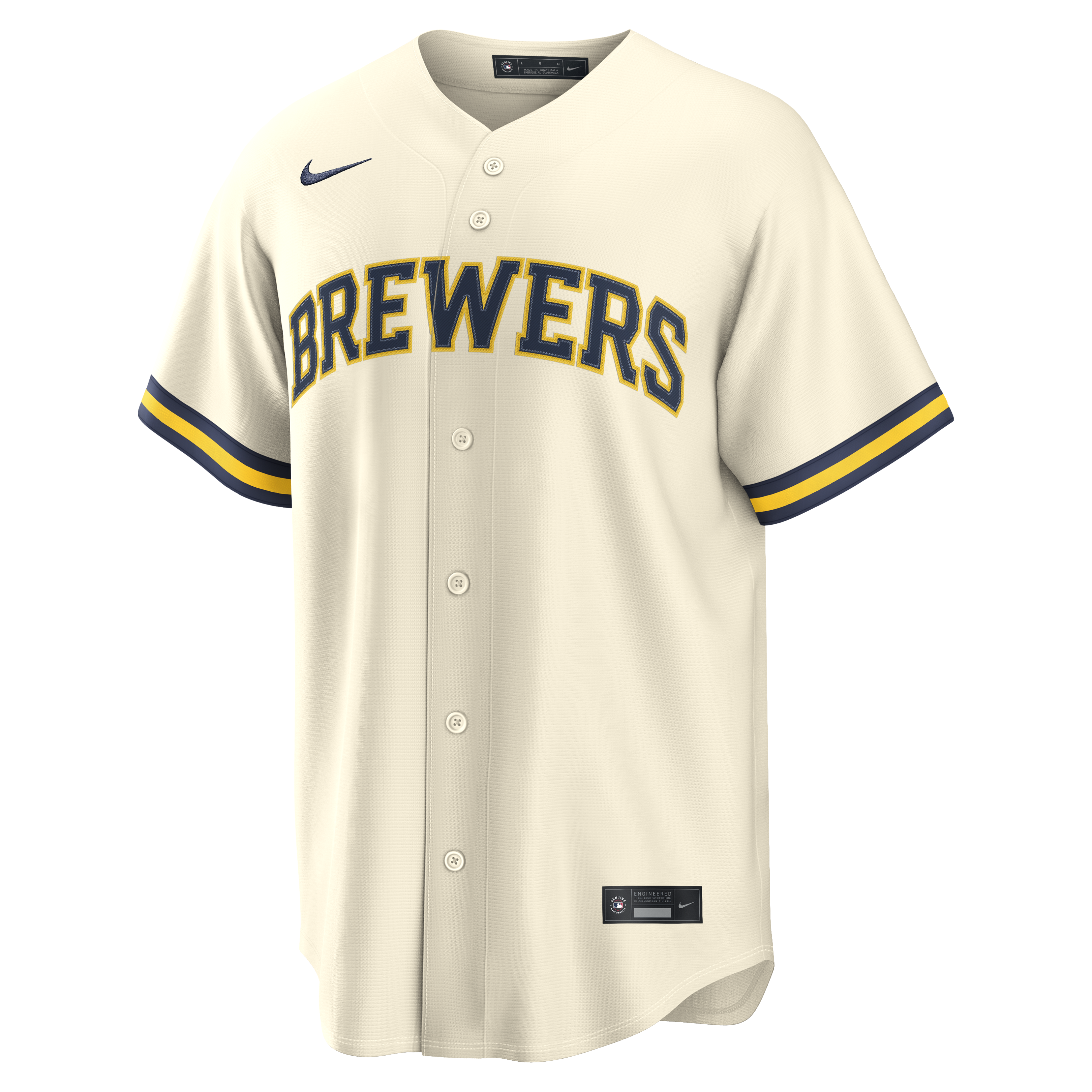 Men's Milwaukee Brewers Nike Cream Home Replica Team Jersey