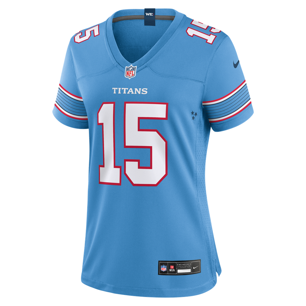 Keldric Faulk Tennessee Titans Women's Team Game Jersey - Light Blue