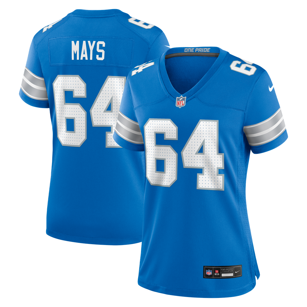 Cade Mays Detroit Lions Women's Team Game Jersey - Blue