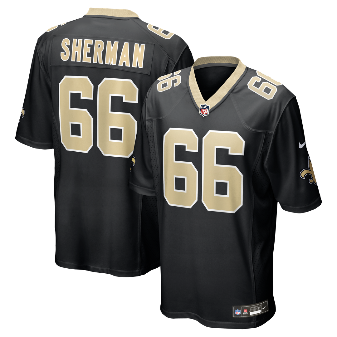 William Sherman New Orleans Saints Team Game Jersey - Black