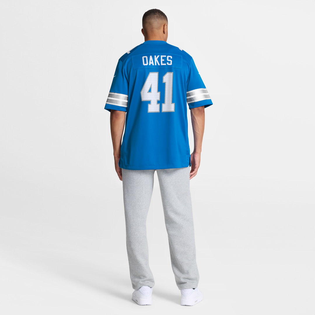 Gunnar Oakes Detroit Lions Team Game Jersey - Blue