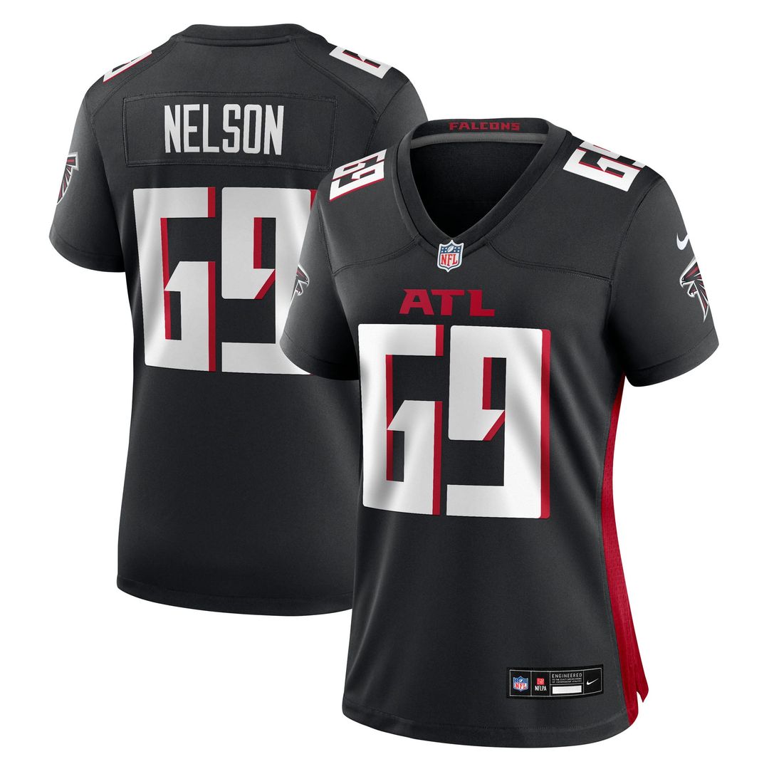Jack Nelson Atlanta Falcons Women's Team Game Jersey - Black