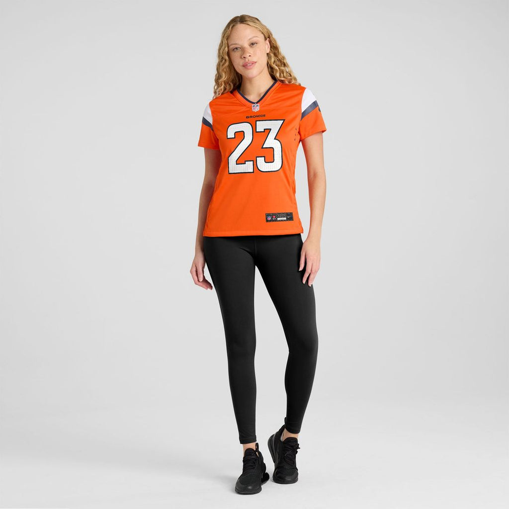 Jahdae Barron Denver Broncos Women's Team Game Jersey - Orange