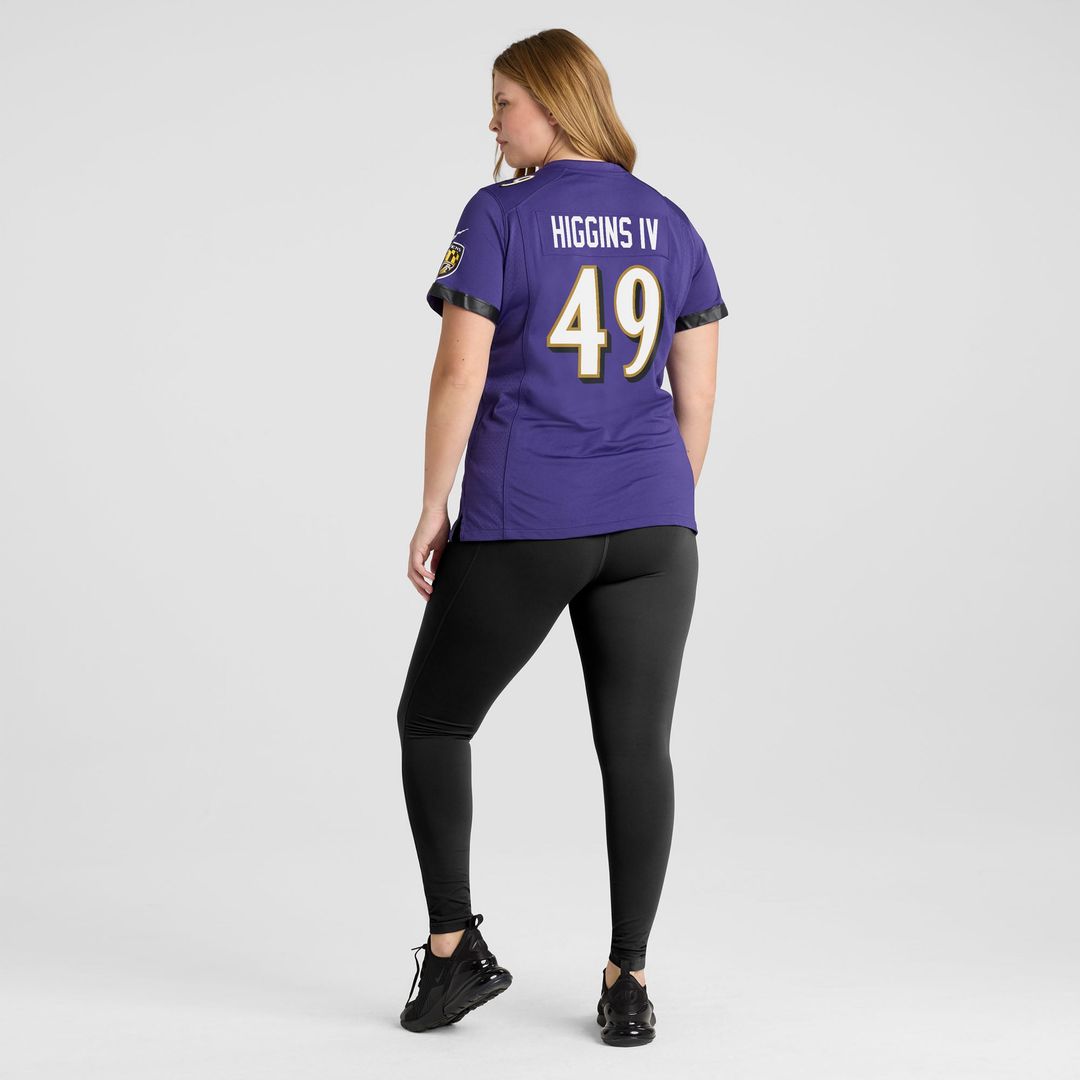 Jay Higgins IV Baltimore Ravens Women's Team Game Jersey - Purple