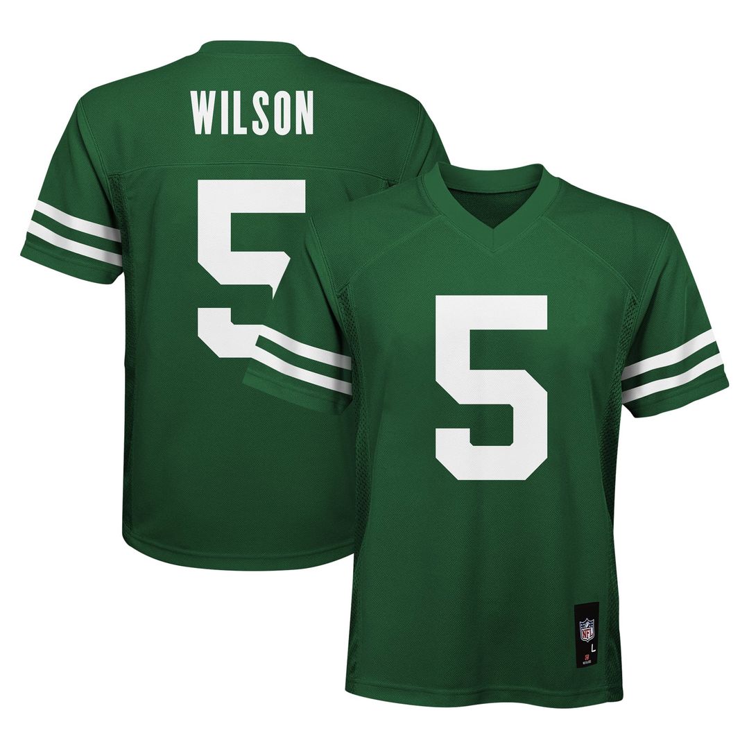 Garrett Wilson New York Jets Youth Replica Player Jersey - Legacy Green
