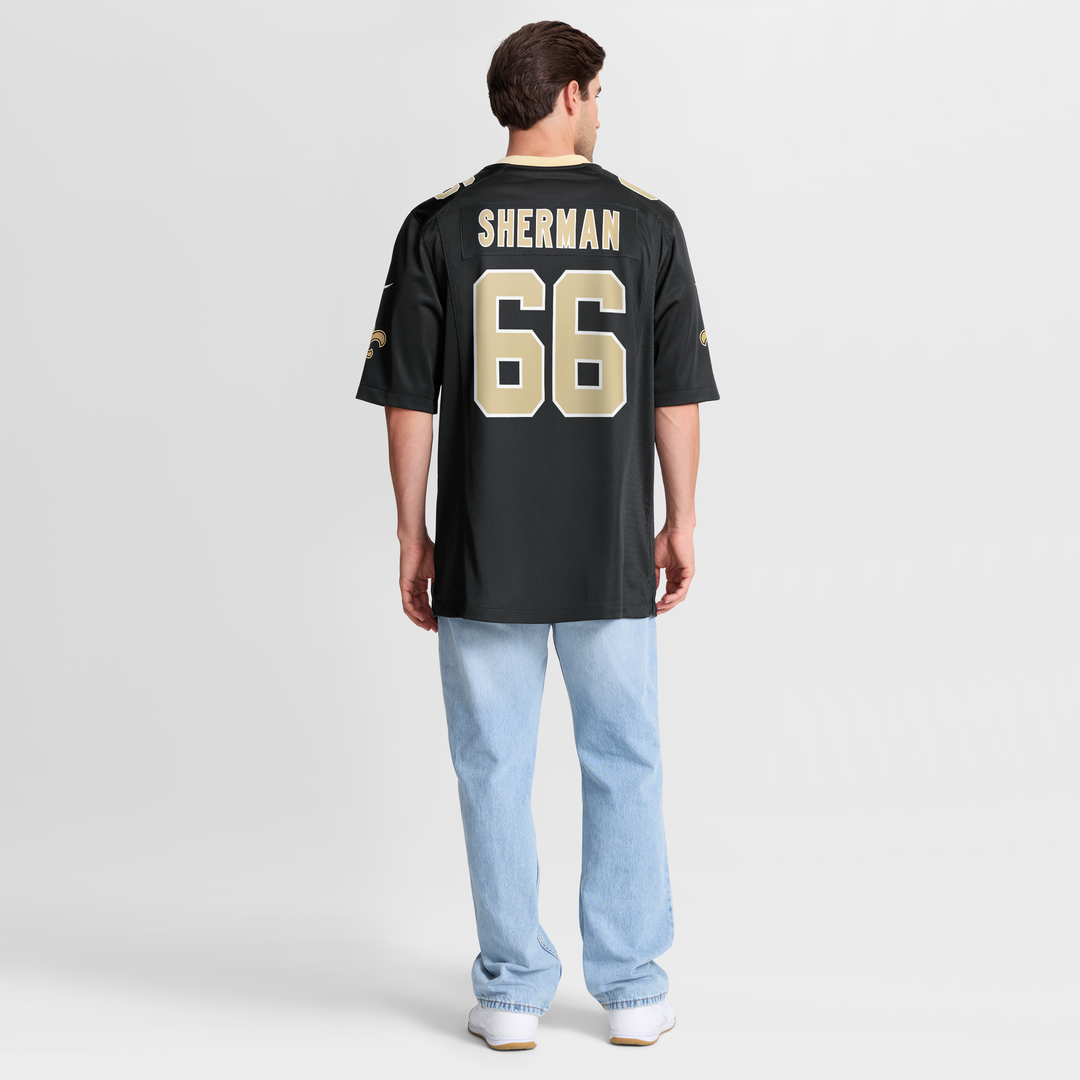 William Sherman New Orleans Saints Team Game Jersey - Black