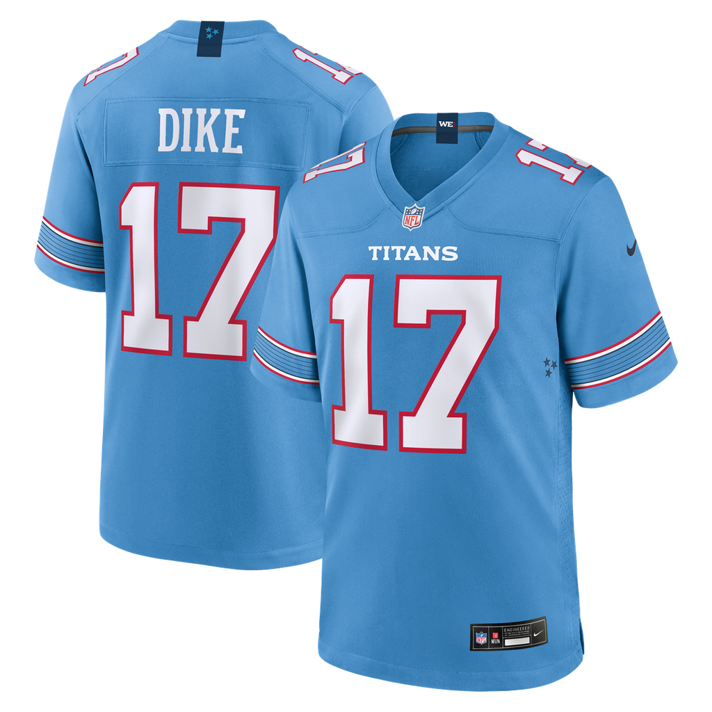 Chimere Dike Tennessee Titans Team Game Jersey - Light Blue