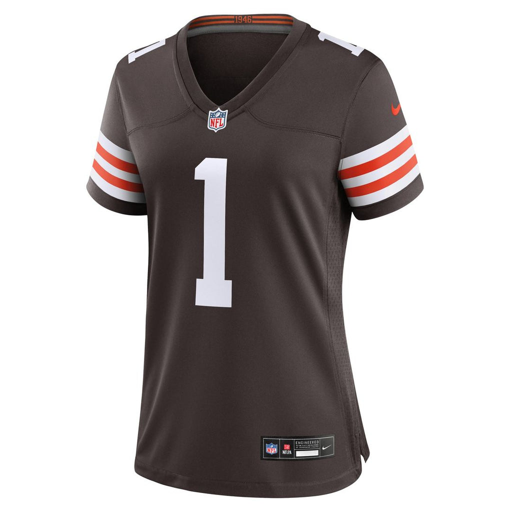 Number 1 Bride Cleveland Browns Women's Game Jersey - Brown