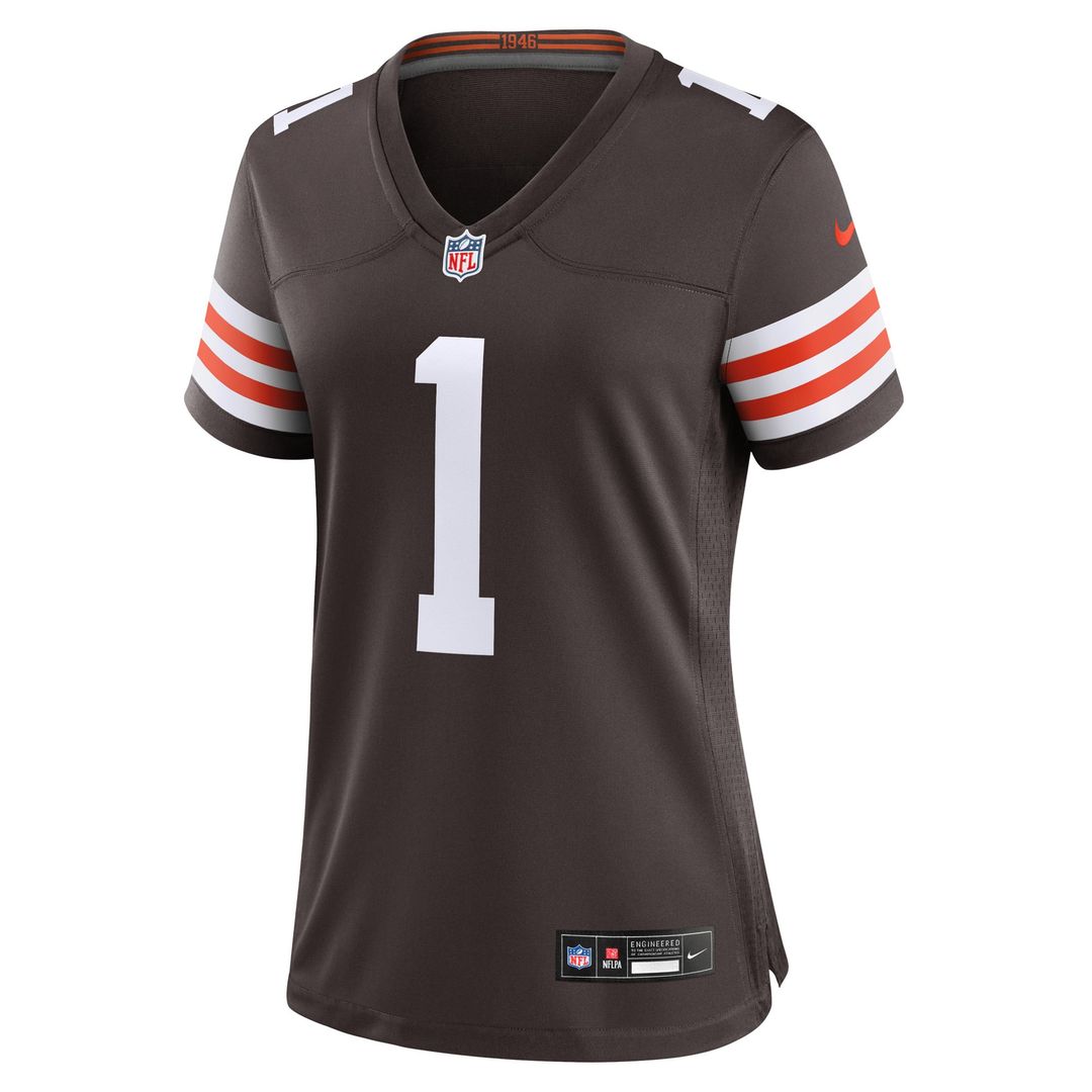 Number 1 Bride Cleveland Browns Women's Game Jersey - Brown