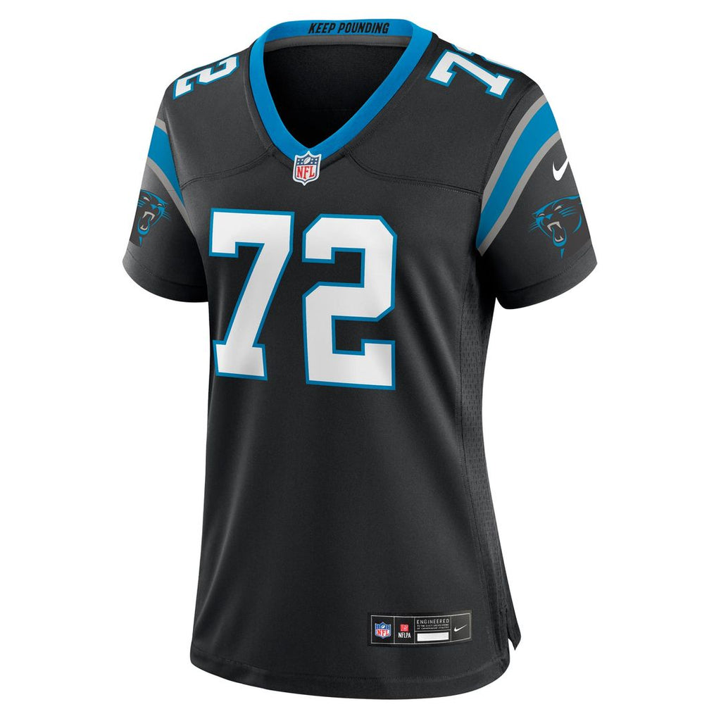 Taylor Moton Carolina Panthers Women's Team Game Jersey - Black