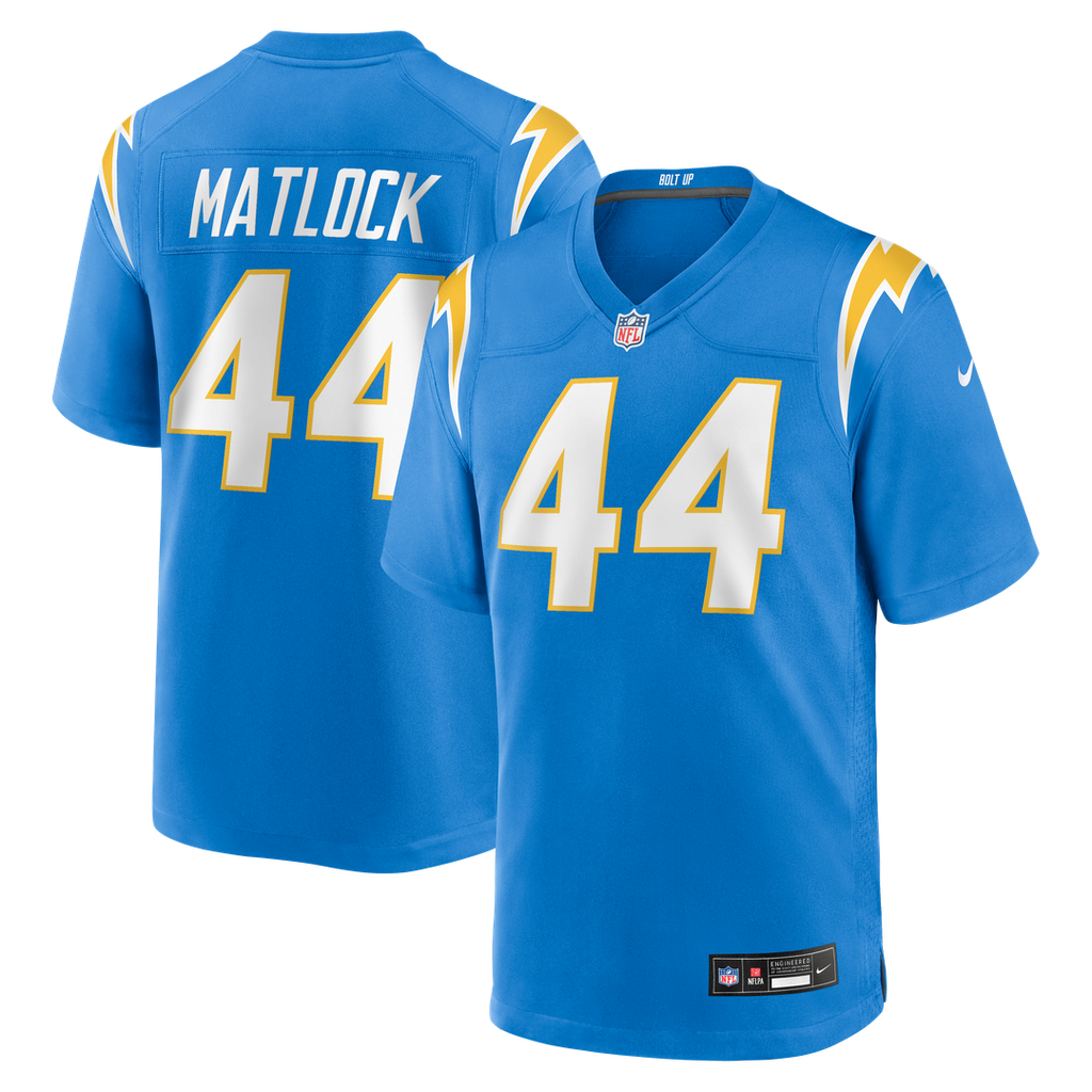 Scott Matlock Los Angeles Chargers Team Game Jersey - Powder Blue