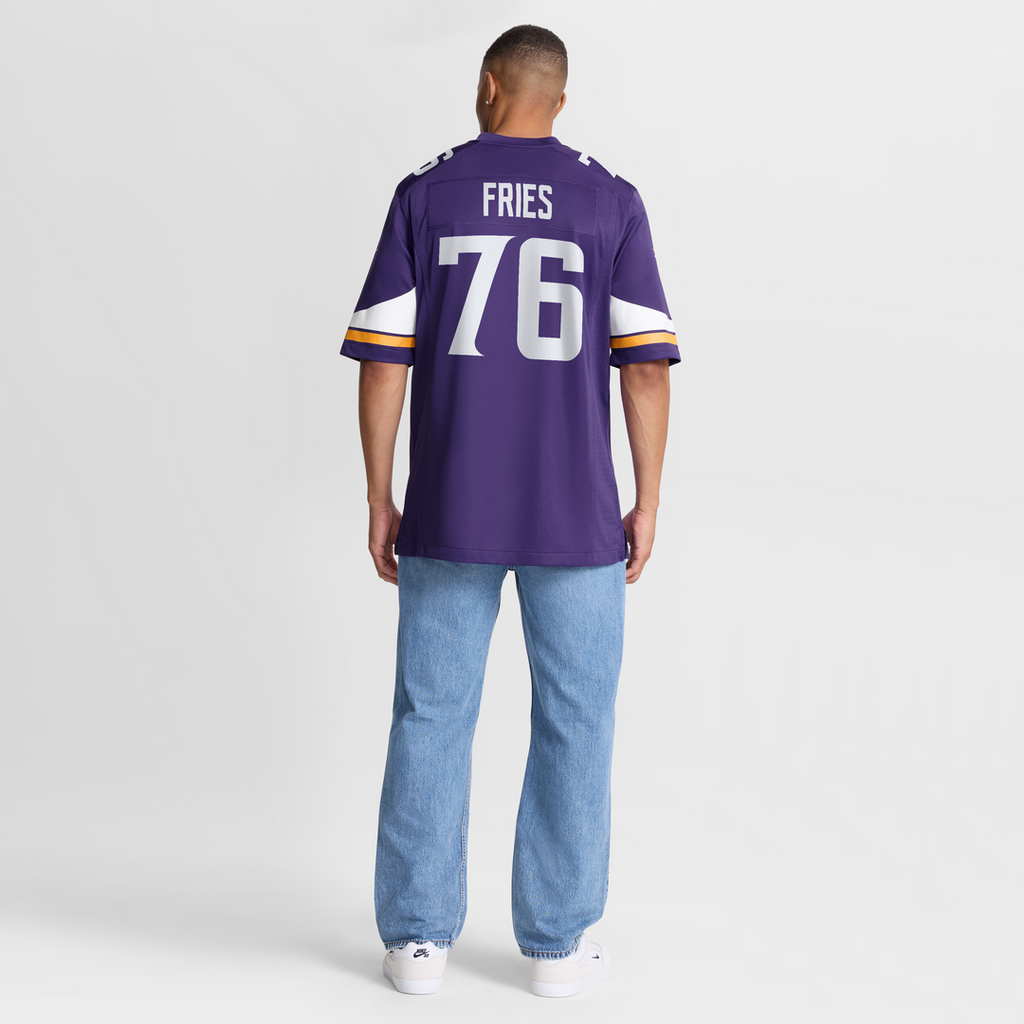 Will Fries Minnesota Vikings Team Game Jersey - Purple