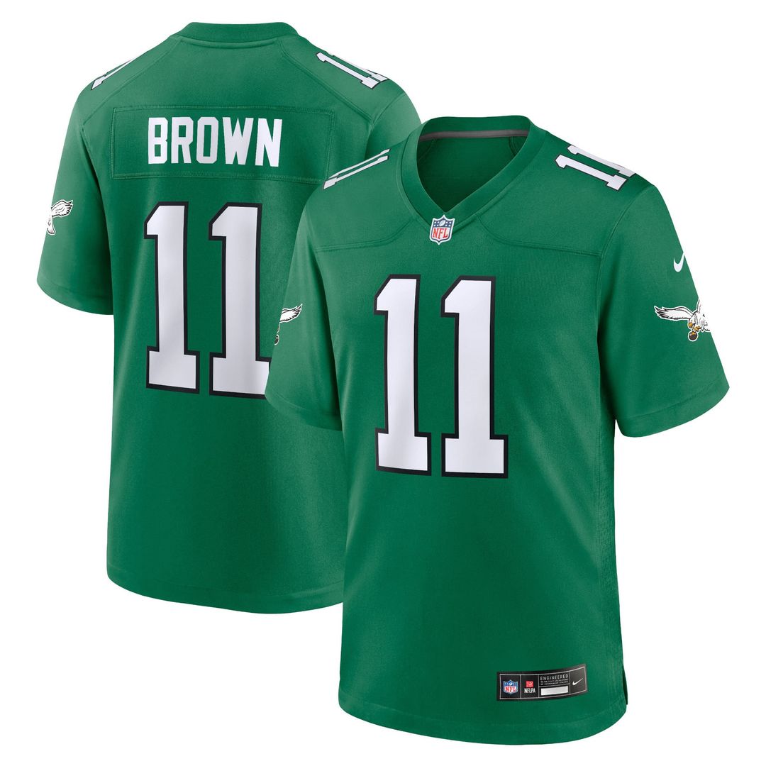 A.J. Brown Philadelphia Eagles Youth Team Game Jersey - Midnight Green