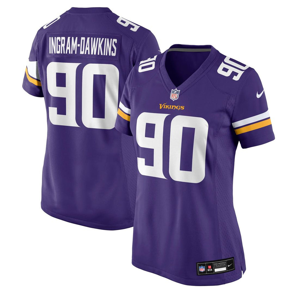 Tyrion Ingram-Dawkins Minnesota Vikings Women's Team Game Jersey - Purple