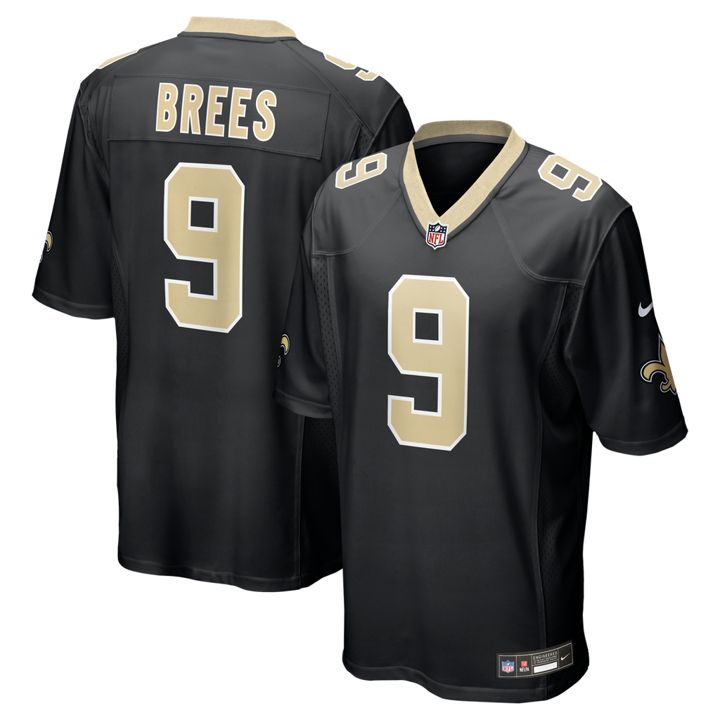 Drew Brees New Orleans Saints Team Game Jersey - Black