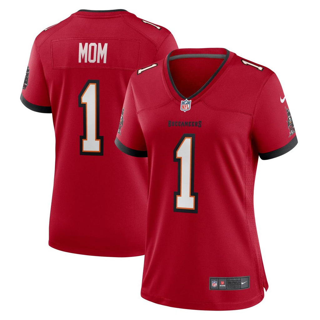 Number 1 Mom Tampa Bay Buccaneers Women's Game Jersey - Red
