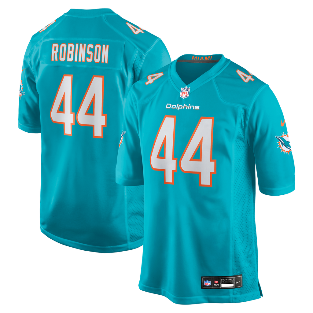Chop Robinson Miami Dolphins Player Game Jersey - Aqua