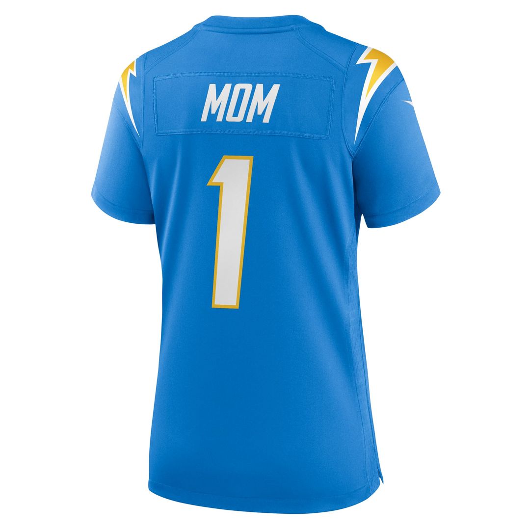 Number 1 Mom Los Angeles Chargers Women's Game Jersey - Powder Blue
