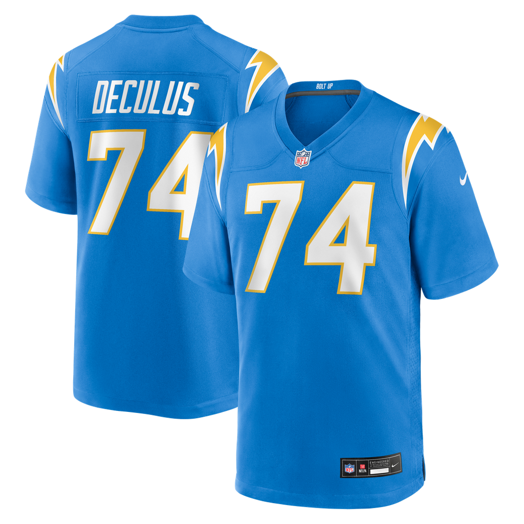 Austin Deculus Los Angeles Chargers Team Game Jersey - Powder Blue