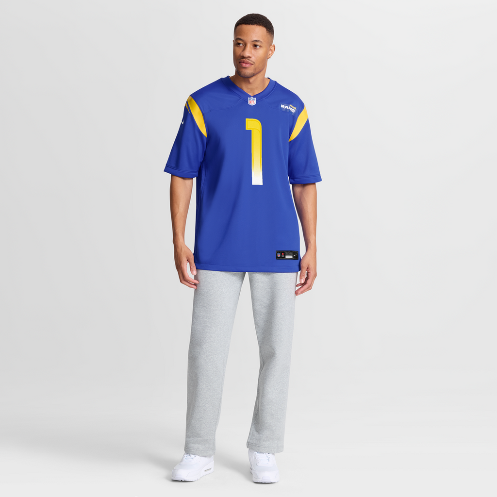 Number 1 Groom Los Angeles Rams Game Jersey - Royal