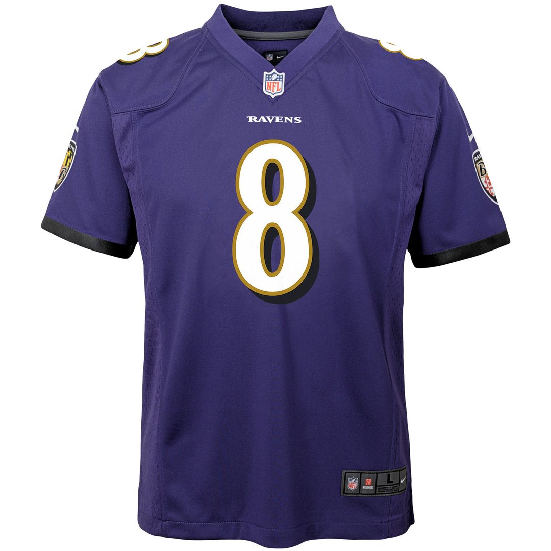 Lamar Jackson Baltimore Ravens Youth Game Jersey - Purple