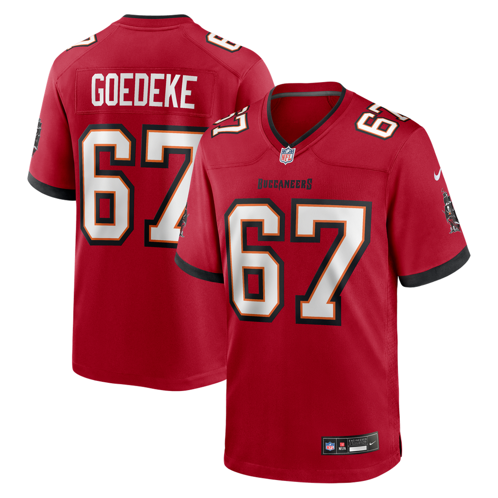 Luke Goedeke Tampa Bay Buccaneers Game Player Jersey - Red