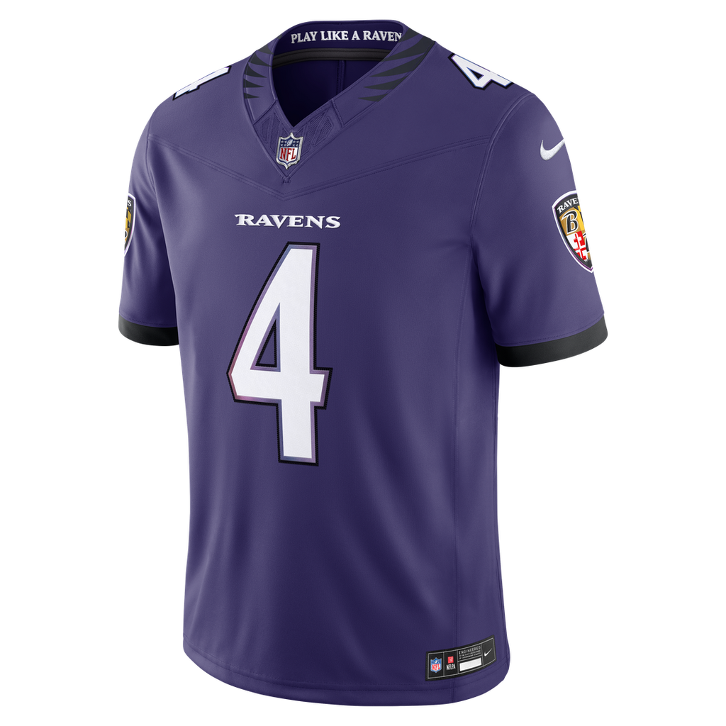 Zay Flowers Baltimore Ravens Vapor F.U.S.E. Stitched Limited Jersey - Purple