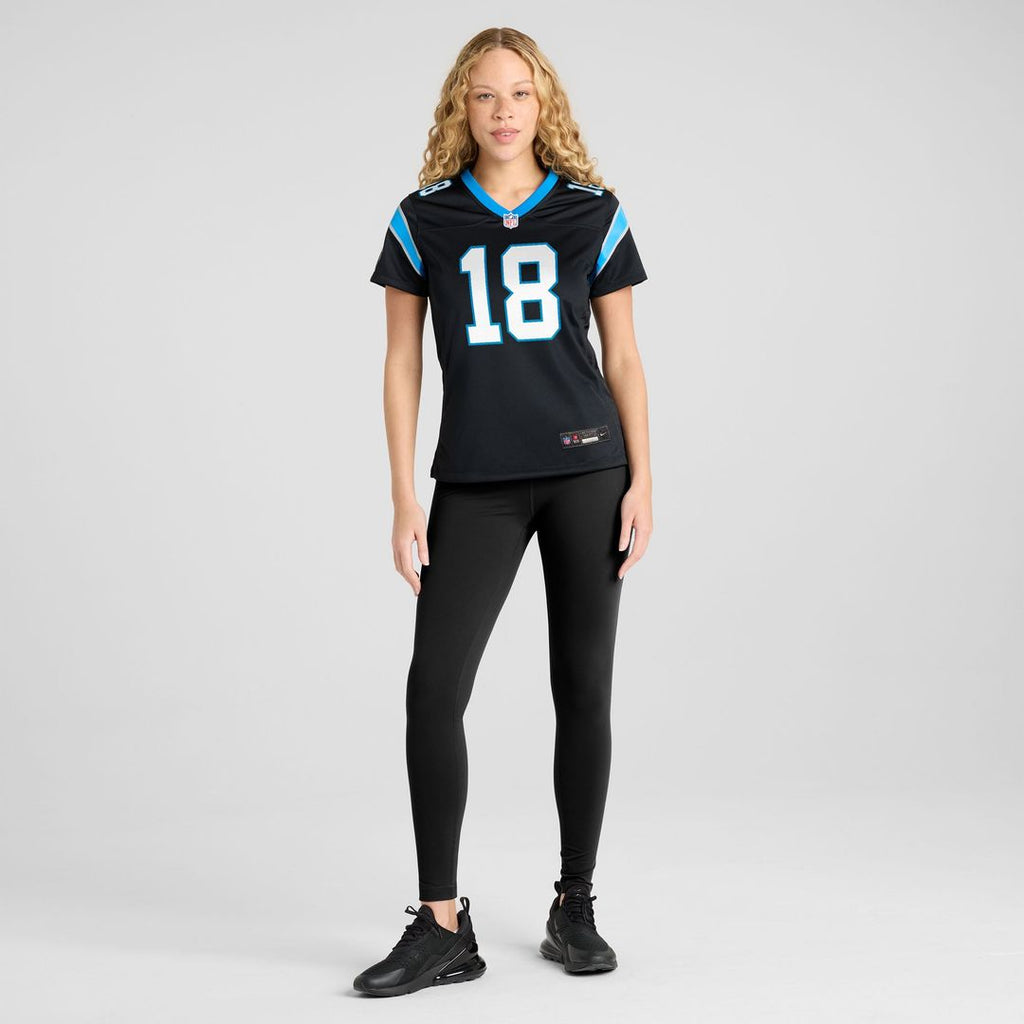 Jalen Coker Carolina Panthers Women's Team Game Jersey - Black