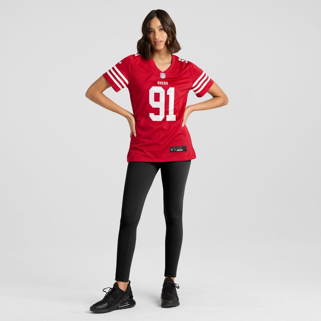 Sam Okuayinonu San Francisco 49ers Women's Team Game Jersey - Scarlet