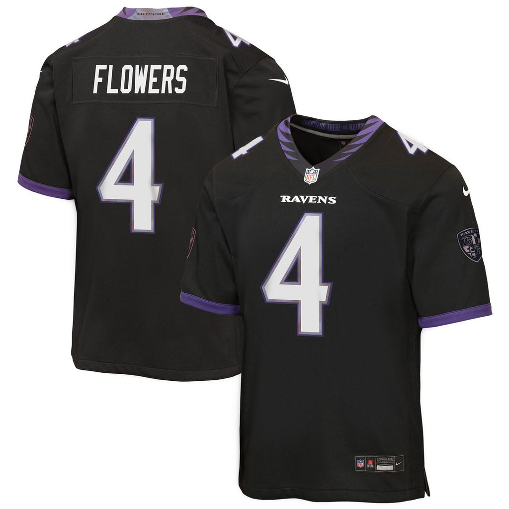Zay Flowers Baltimore Ravens Youth Alternate Game Jersey - Black