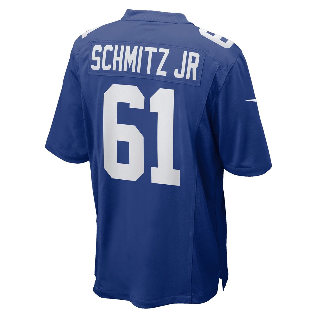 John Michael Schmitz Jr. New York Giants Team Game Jersey - Royal