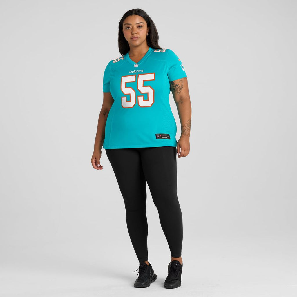 Aaron Brewer Miami Dolphins Women's Game Jersey - Aqua