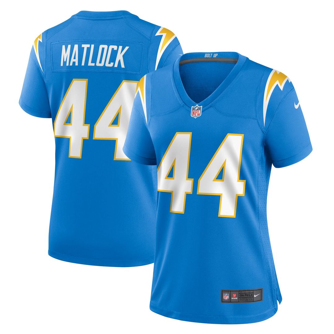 Scott Matlock Los Angeles Chargers Women's Game Jersey - Powder Blue