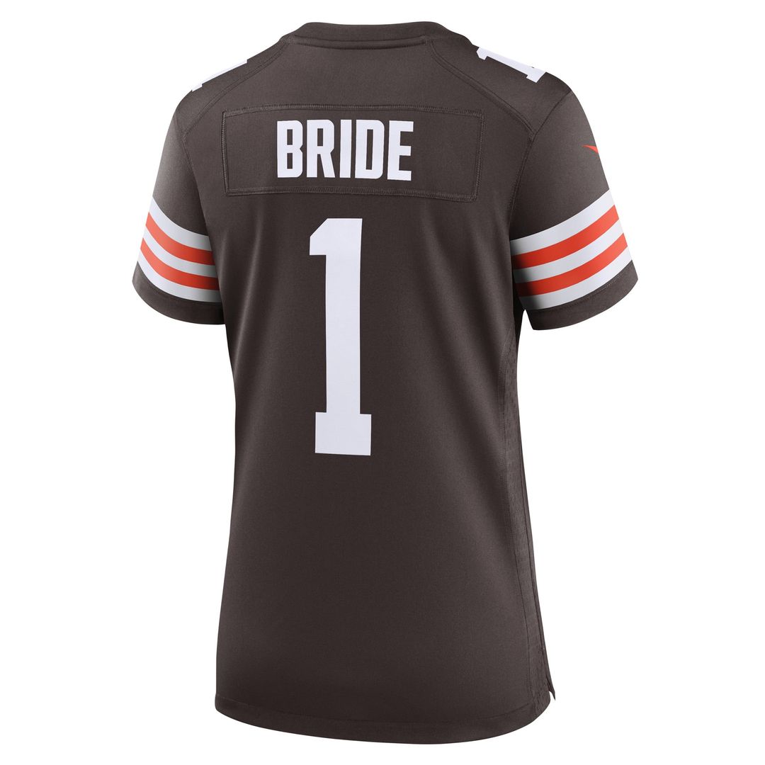 Number 1 Bride Cleveland Browns Women's Game Jersey - Brown