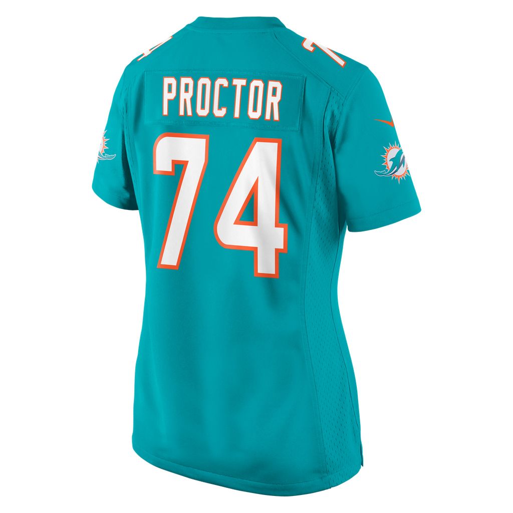 Kadyn Proctor Miami Dolphins Women's Team Game Jersey - Aqua